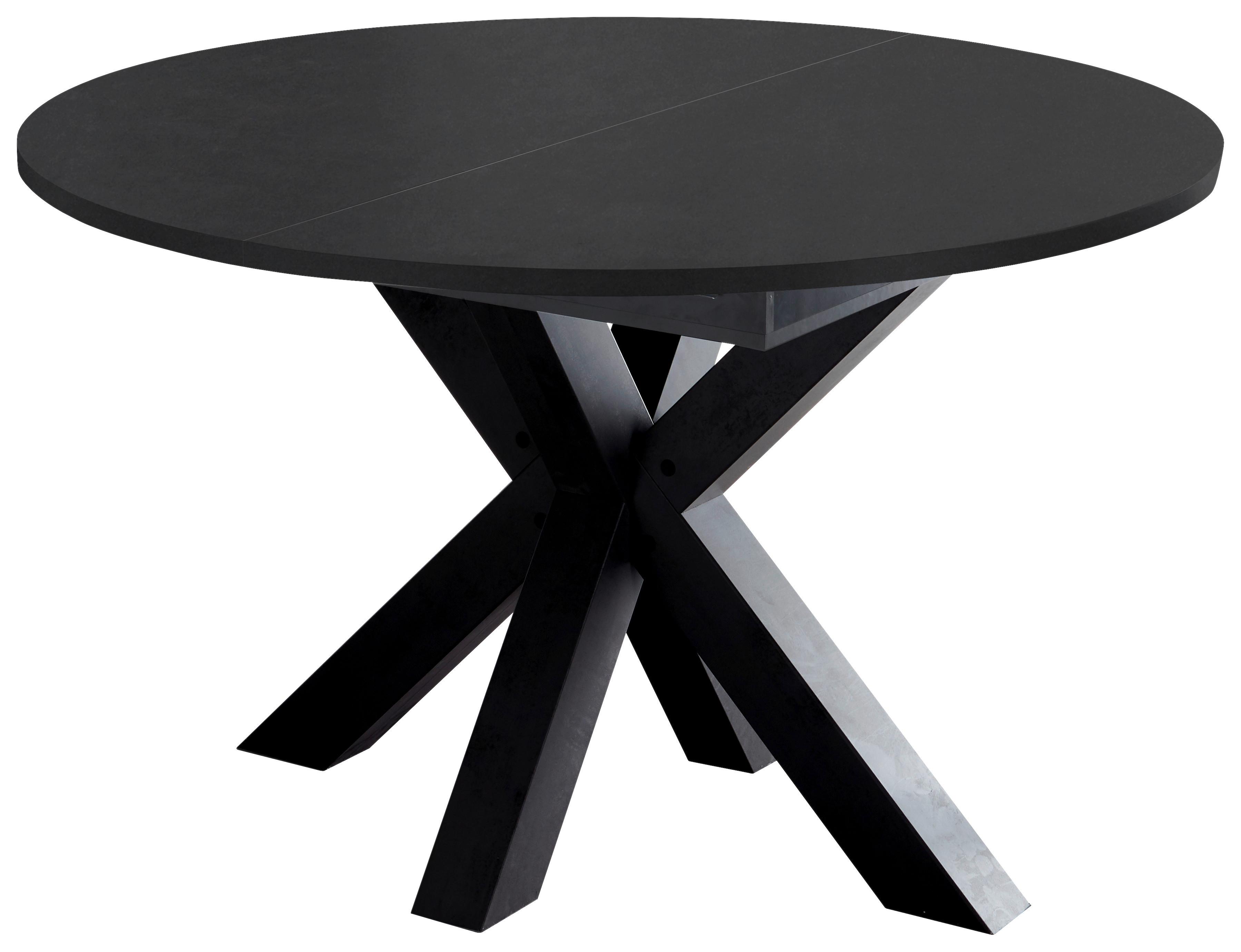 Ausziehtisch in Schwarz - Schwarz, MODERN, Holzwerkstoff (110-150/110/78cm) - ecoTree