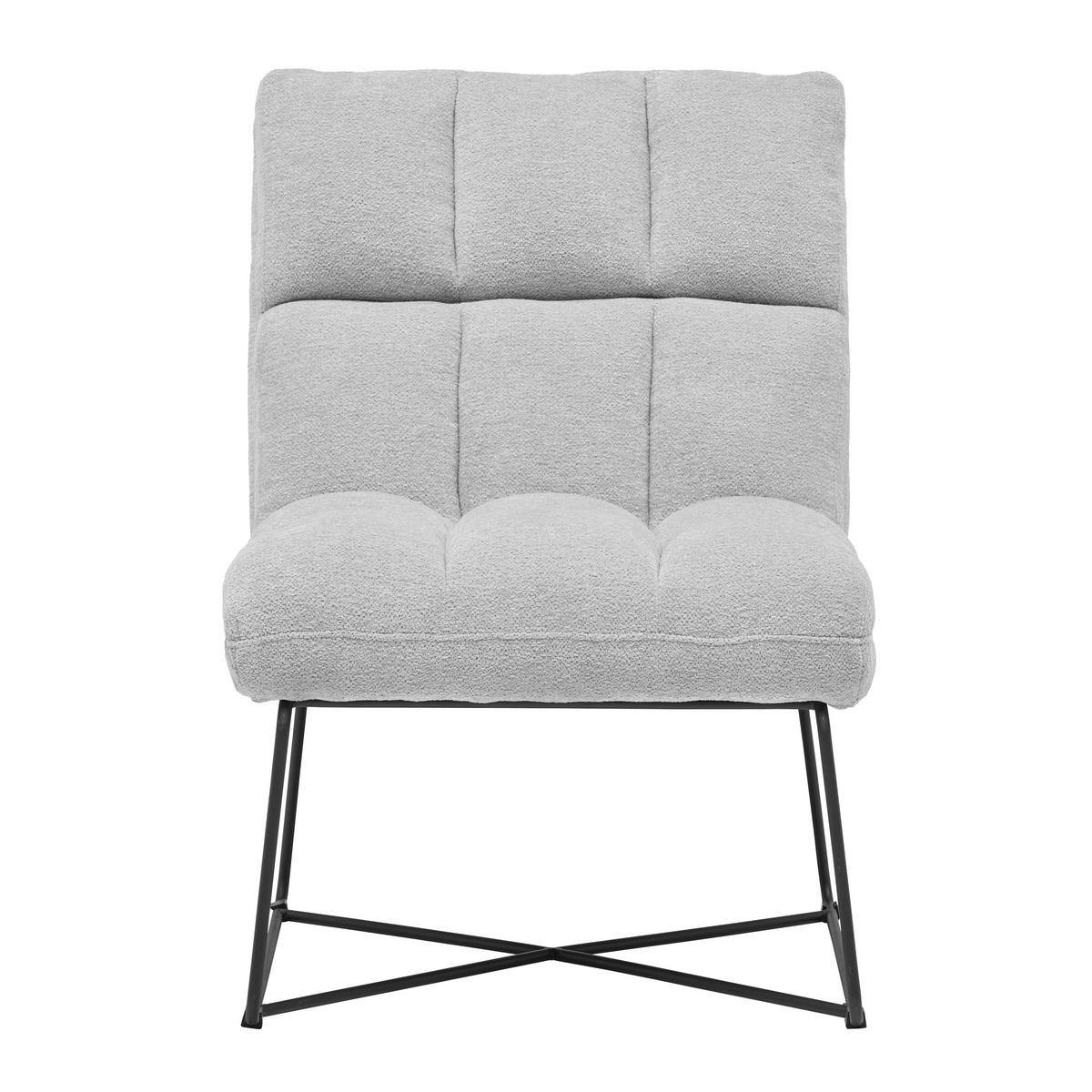 Sessel Marco Hellgrau - Hellgrau/Schwarz, Modern, Textil/Metall (62/86/87cm) - Based