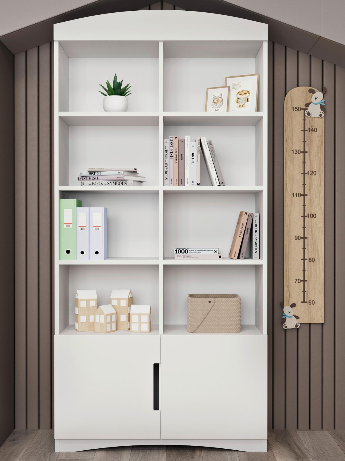 Regal Classic, Bela - bela, Moderno, leseni material (90/188,2/36cm) - MID.YOU