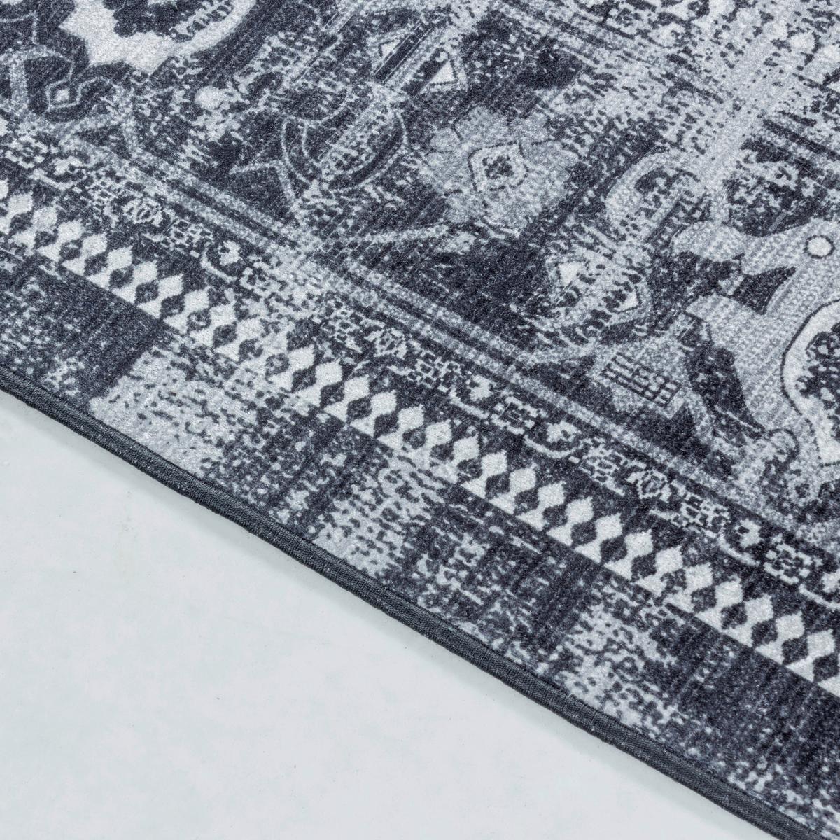 Flachwebeteppich Fiesta Schwarz ca. 80x150cm - Schwarz, Design, Textil (80/150cm) - Novel