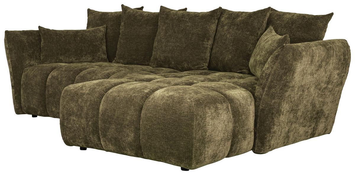 Kutna Garnitura Cammellio - maslinasto zelena/crna, Moderno, tekstil (296/189cm) - Mömax