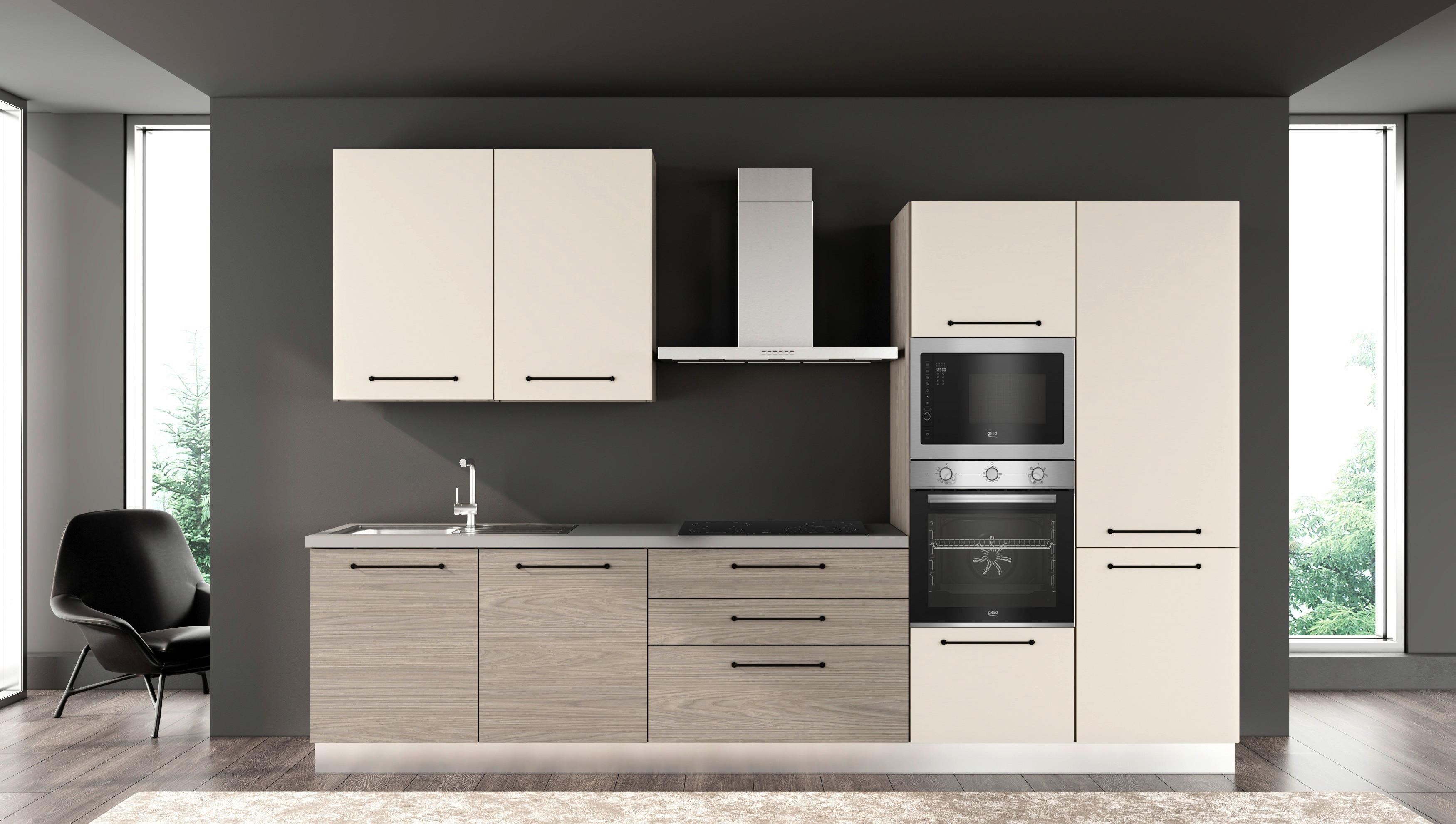 Blok Kuhinja S Aparatima Line 330 - siva/hrast sivi, Konvencionalno, metal/drvo (330/216-240/60cm) - Mömax