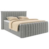 Boxspringbett Grau Ca. 180x200cm - Grau, Konventionell, Holz/Holzwerkstoff (180/200cm) - Premium Living