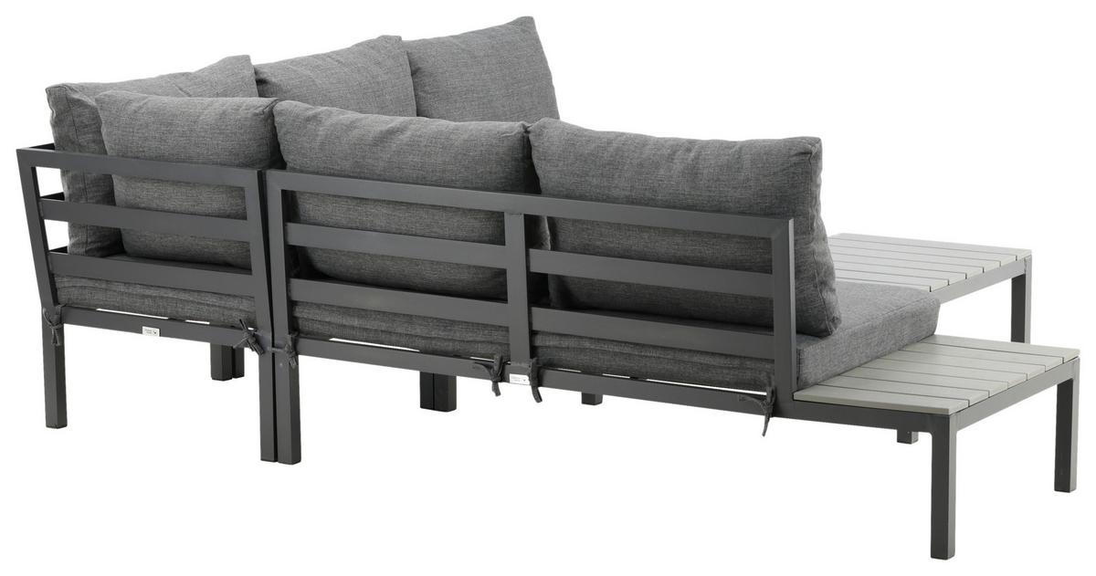 Loungegarnitur Odense ca. 133x167 cm Schwarz - Schwarz, KONVENTIONELL, Metall (133/167cm) - Gardenson