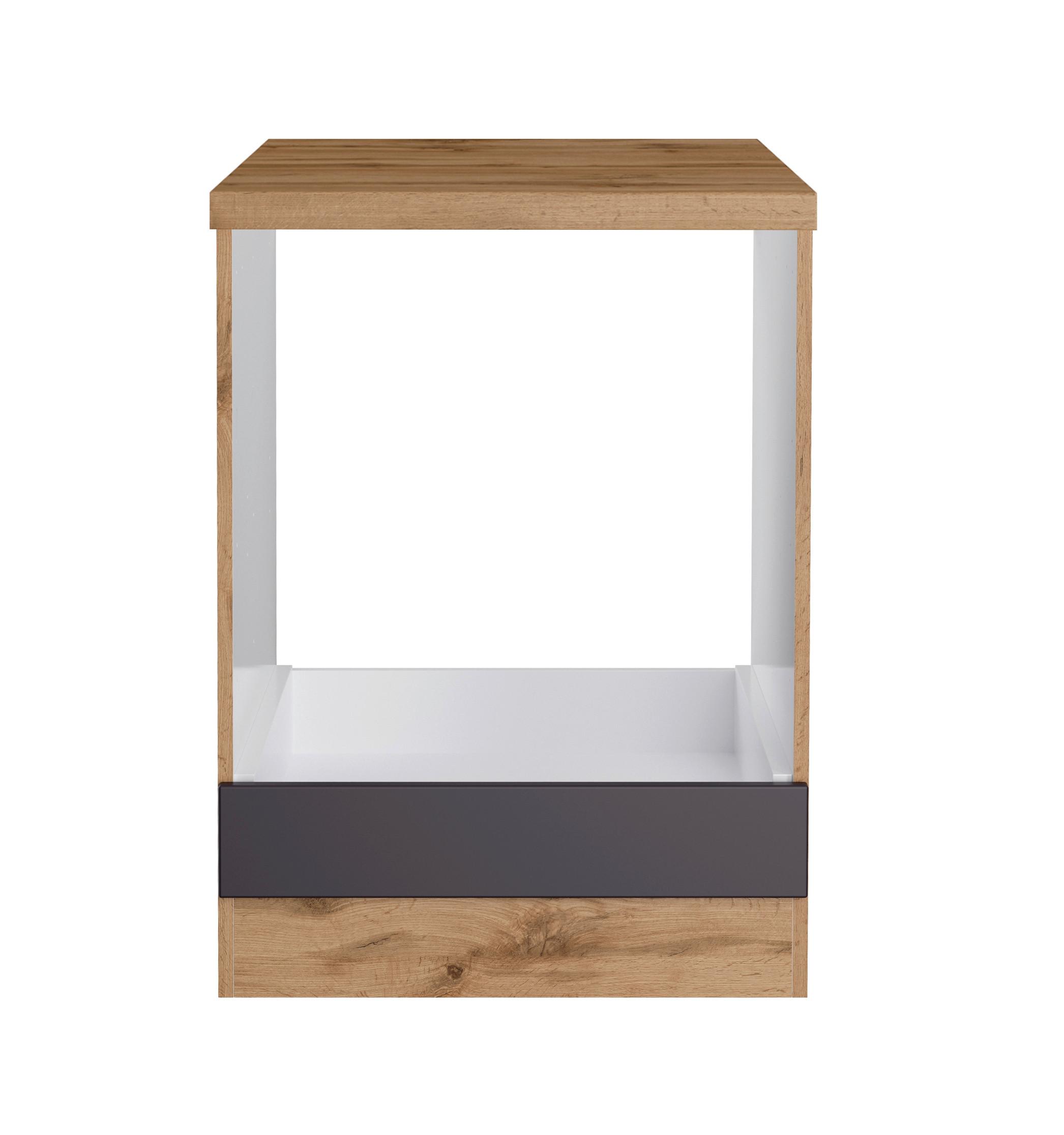Herdumbauschrank Turin ca. 60x86 cm Grau/Eiche - Eiche Wotan/Grau, Design, Holzwerkstoff (60/86/60cm) - Held