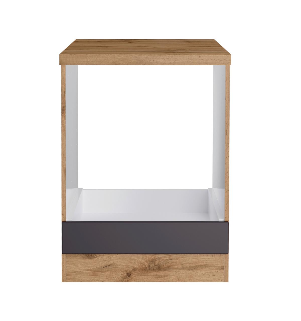 Herdumbauschrank Turin ca. 60x86 cm Grau/Eiche - Eiche Wotan/Grau, Design, Holzwerkstoff (60/86/60cm) - Held