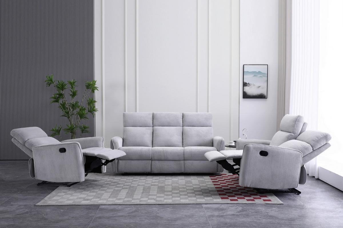 Sedežna Garnitura London - siva/črna, Basics, kovina/umetna masa (133/105/93cm) - Ondega