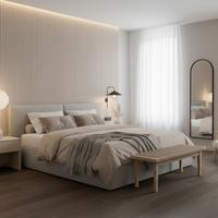 Kárpitozott Ágy Serena - fekete/szürke, Modern, faalapú anyag/textil (180/200cm) - Bessagi Home