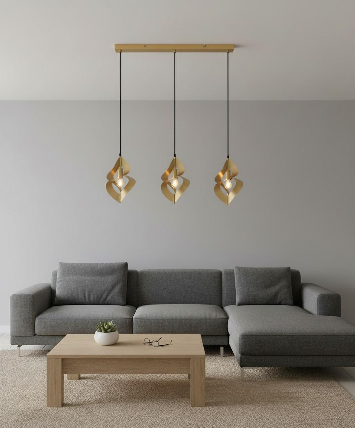 LAMPA WISZĄCA DORISA - kolor złoty, Design, metal (70/17/120cm) - Collett's Monde