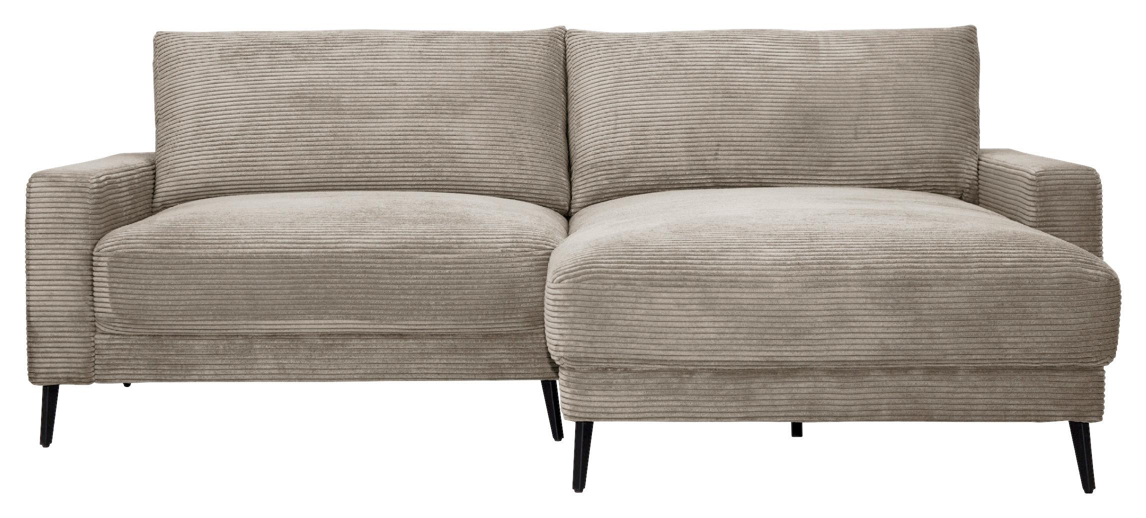 Wohnlandschaft Cora Graubraun - Graubraun/Schwarz, MODERN, Holz/Textil (223/86/161cm) - Mömax