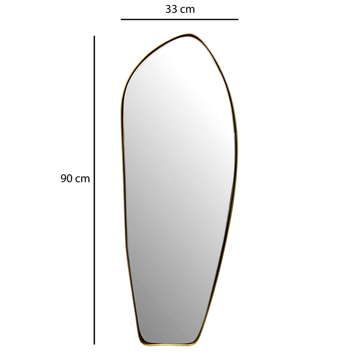 WANDSPIEGEL WL7.110 - Goldfarben, Design, Glas/Metall (33/90/2,5cm) - MID.YOU