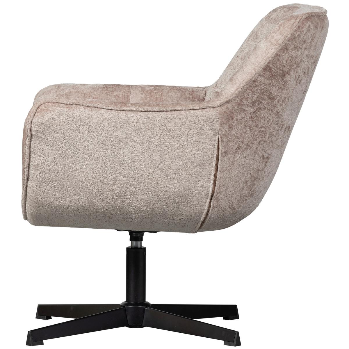 Sessel Wibo Taupe B: 71 cm - Taupe/Schwarz, Design, Textil/Metall (71/94/83cm) - Livetastic
