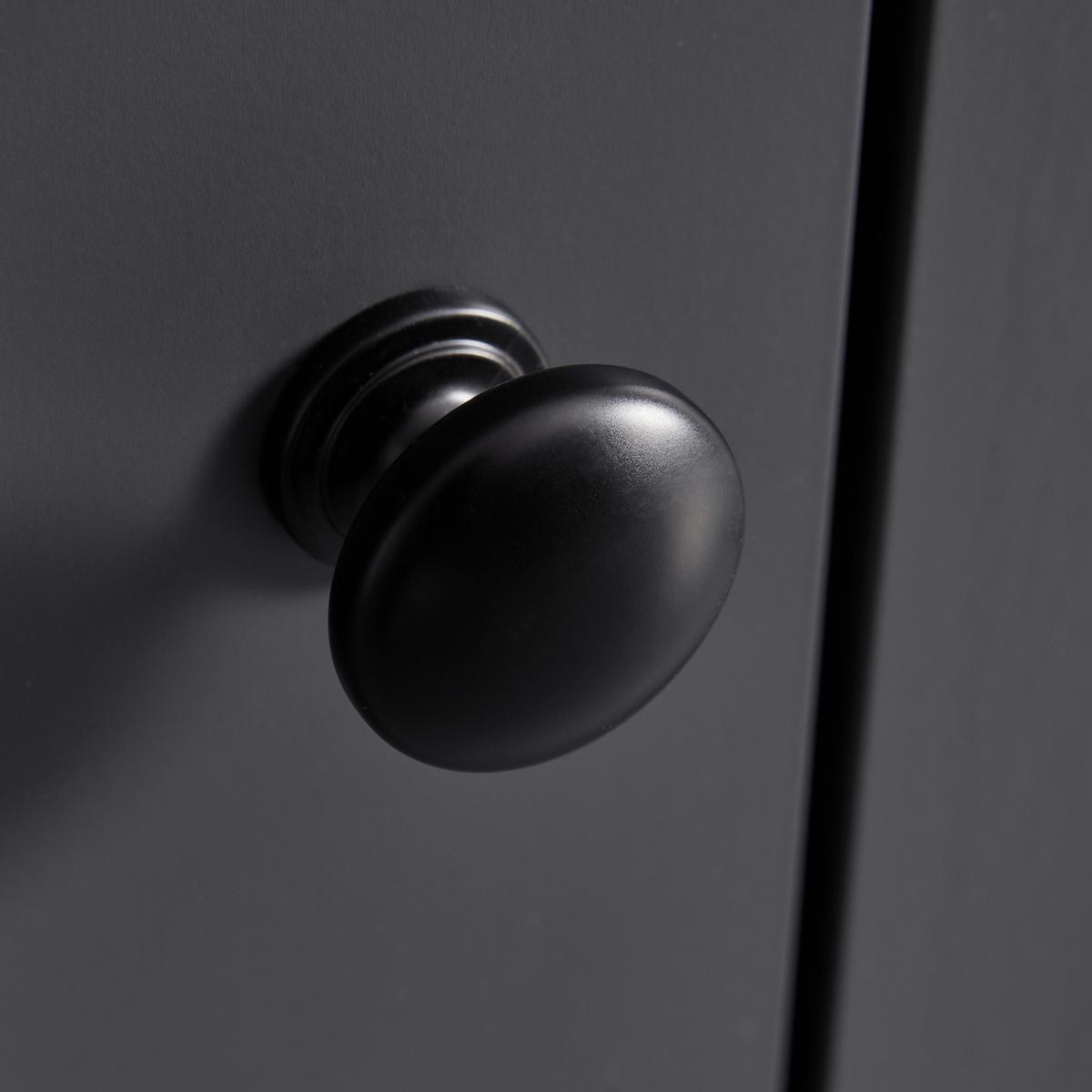 Vitrine "Claudio" dunkelgrau/eiche - Dunkelgrau/Graphitfarben, Modern, Glas/Holz (71/203/44cm) - Bessagi Home