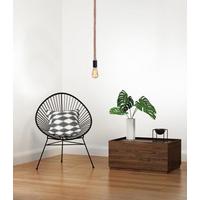 HÄNGELEUCHTE 69029H - Schwarz/Braun, Natur, Naturmaterialien/Metall (6/166cm) - Globo