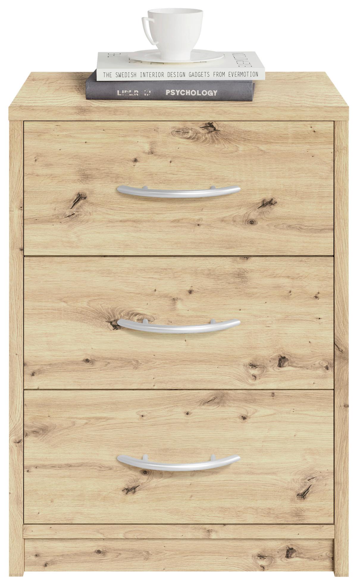 Noptiera PEPE - culoare lemn stejar, material pe bază de lemn (38,5/54/28cm) - Based