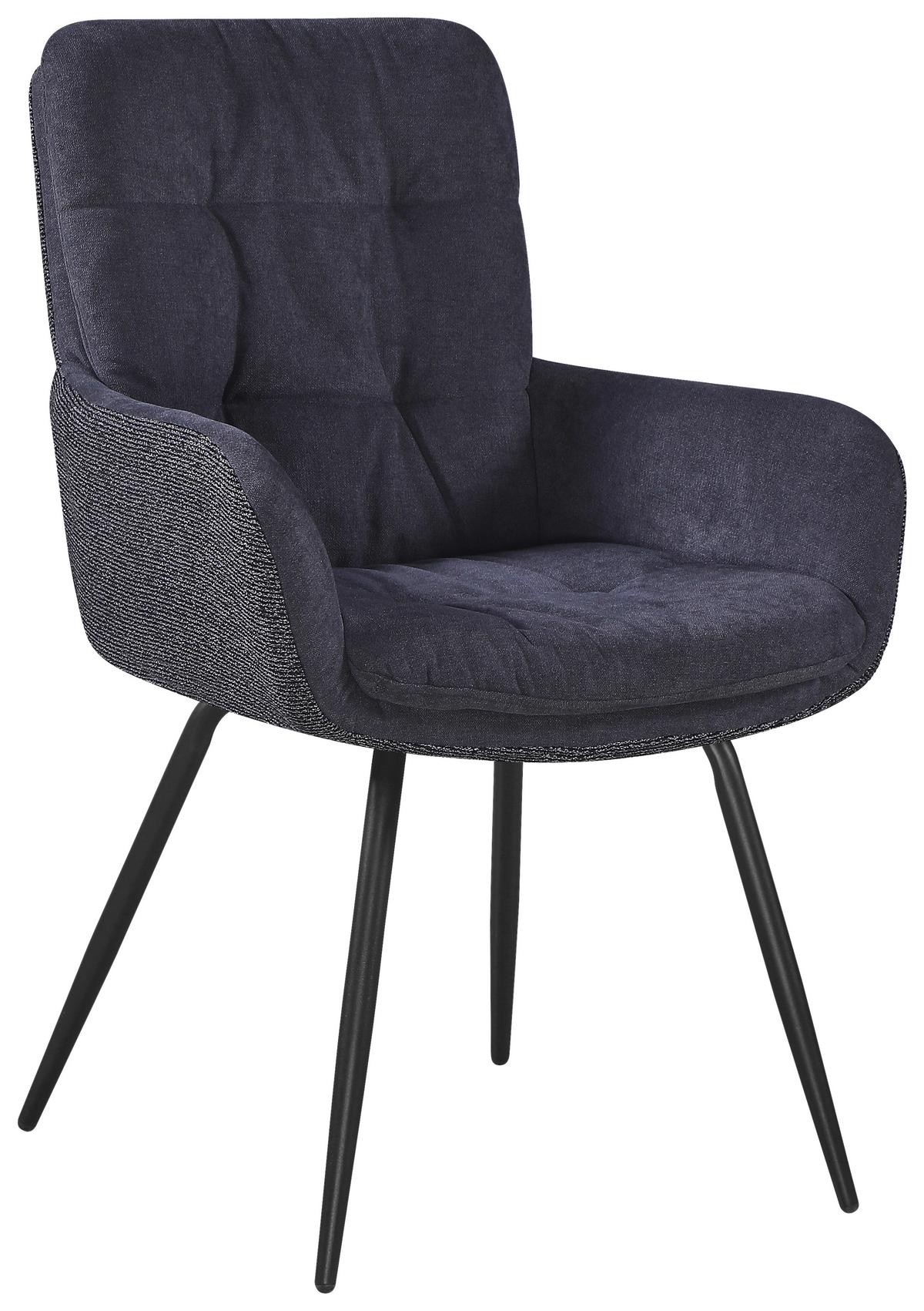 Armlehnstuhl Nova Grau/Schwarz - Schwarz/Grau, MODERN, Textil/Metall (61/89/67cm) - Premium Living