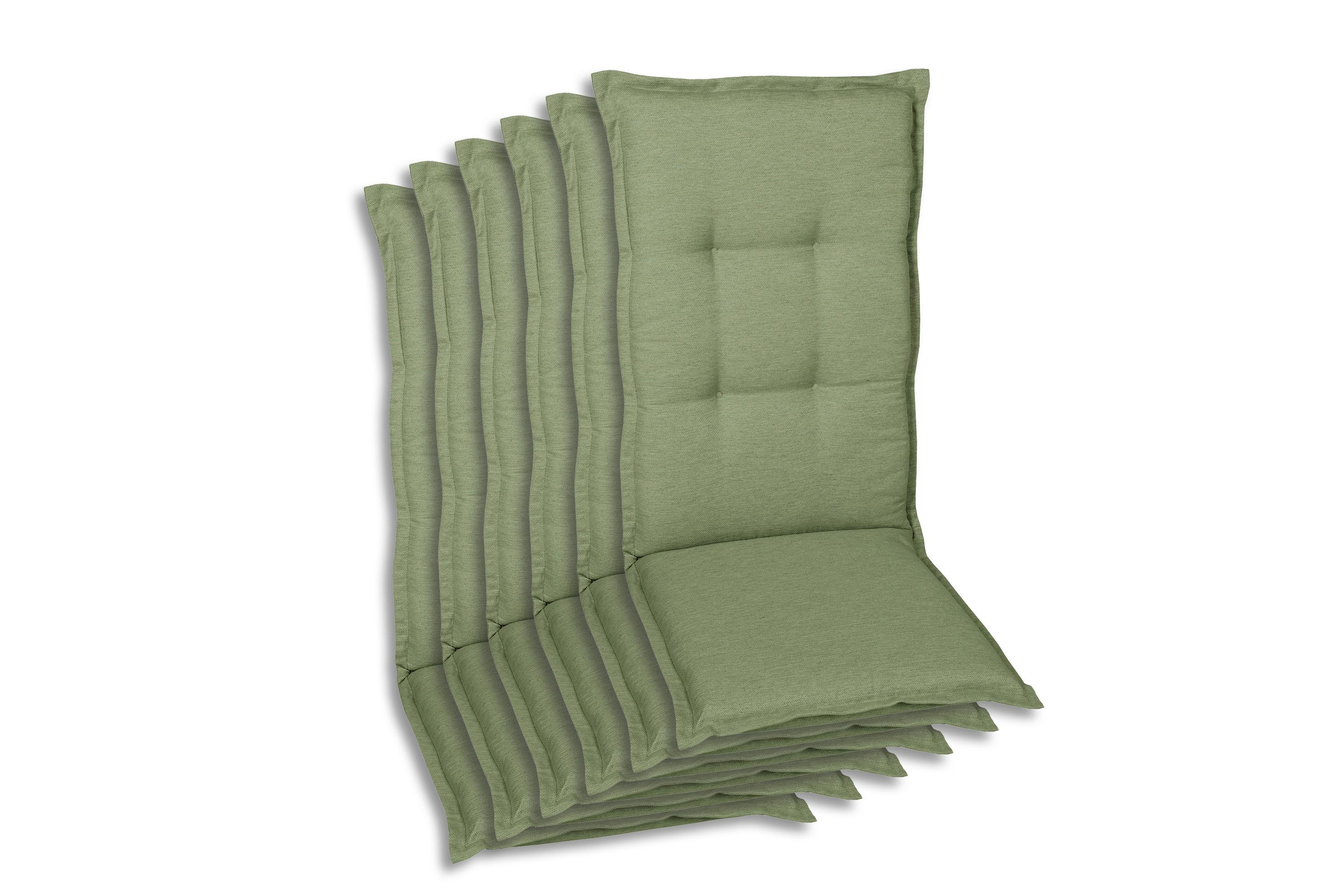 Sesselauflagenset Hellgrün, 6-teilig - Hellgrün, Basics, Textil (50/7/120cm)