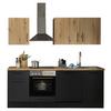 Küchenblock Turin o. Geräte Eiche/Artisan - Schwarz/Eiche Artisan, MODERN, Holzwerkstoff/Metall (220cm)