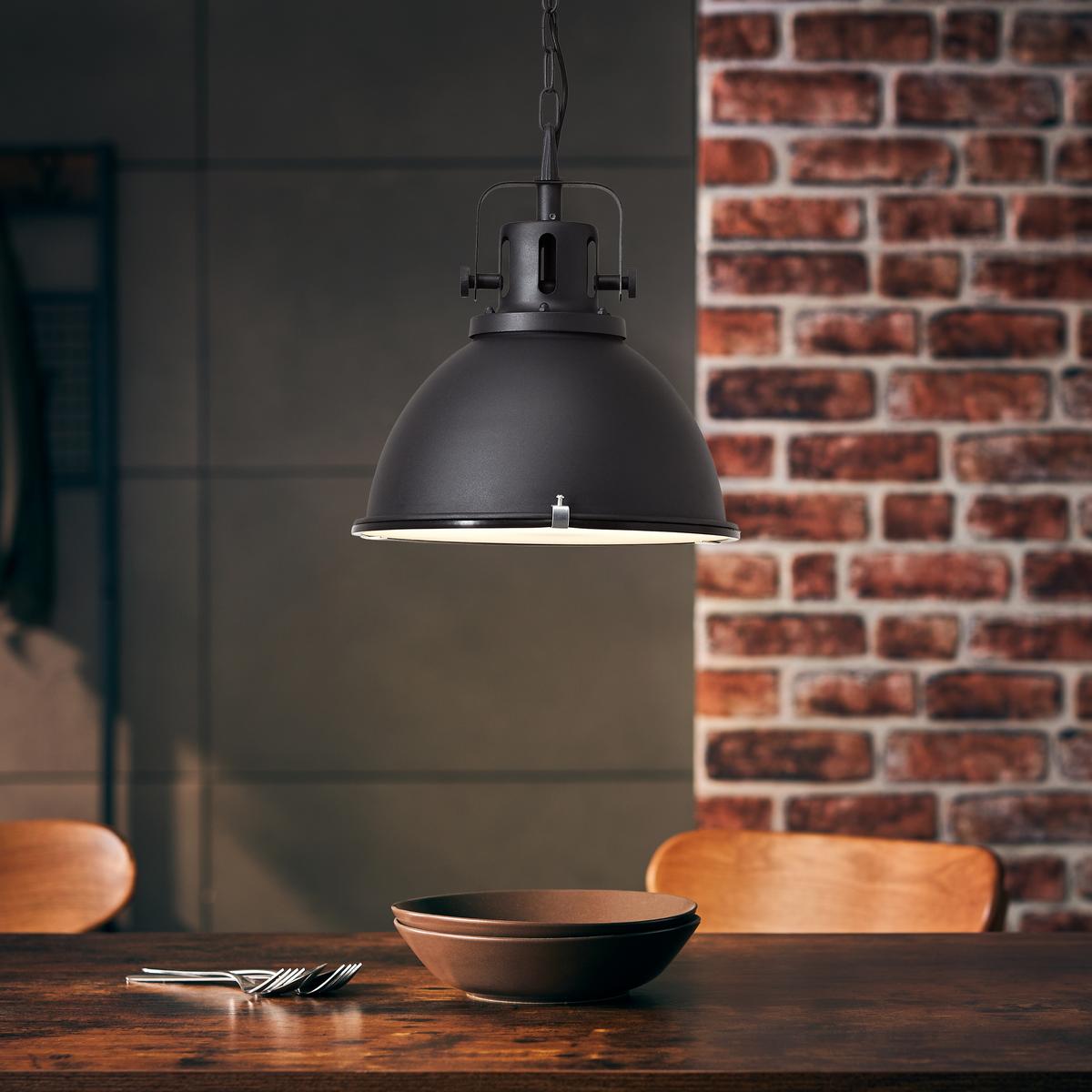 Hängeleuchte Jesper Glas max. 60 Watt - Schwarz, Trend, Glas/Metall (38/133cm) - Brilliant