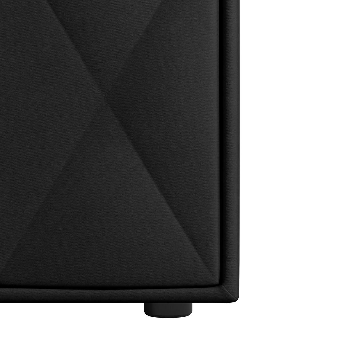 Boxspringbett Porto ca. 180x200 cm Schwarz - Schwarz, MODERN, Holzwerkstoff/Kunststoff (180/200cm) - MID.YOU