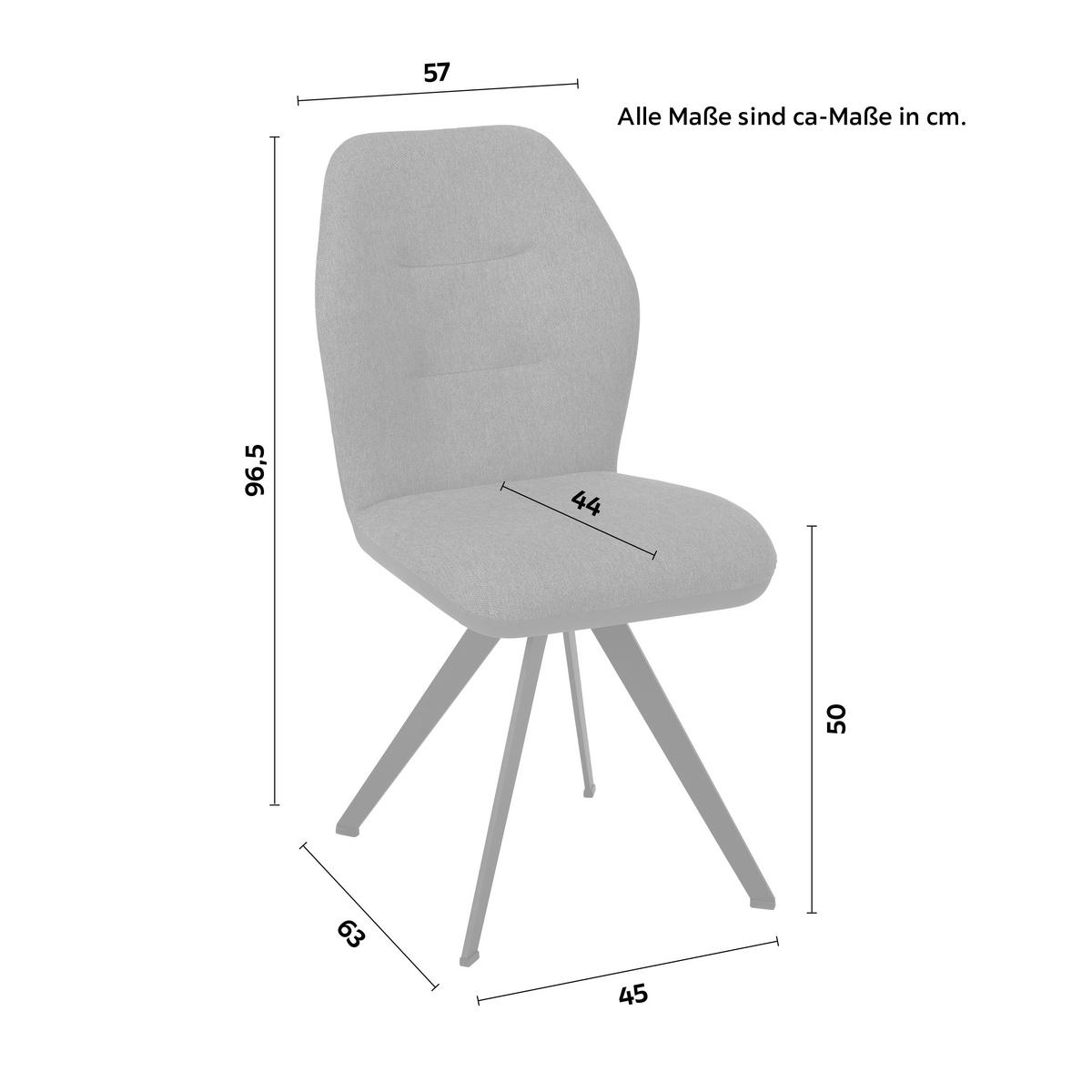 Stuhl Storm in Grün - Grün, Modern, Textil/Metall (48/96,5/63cm) - Premium Living