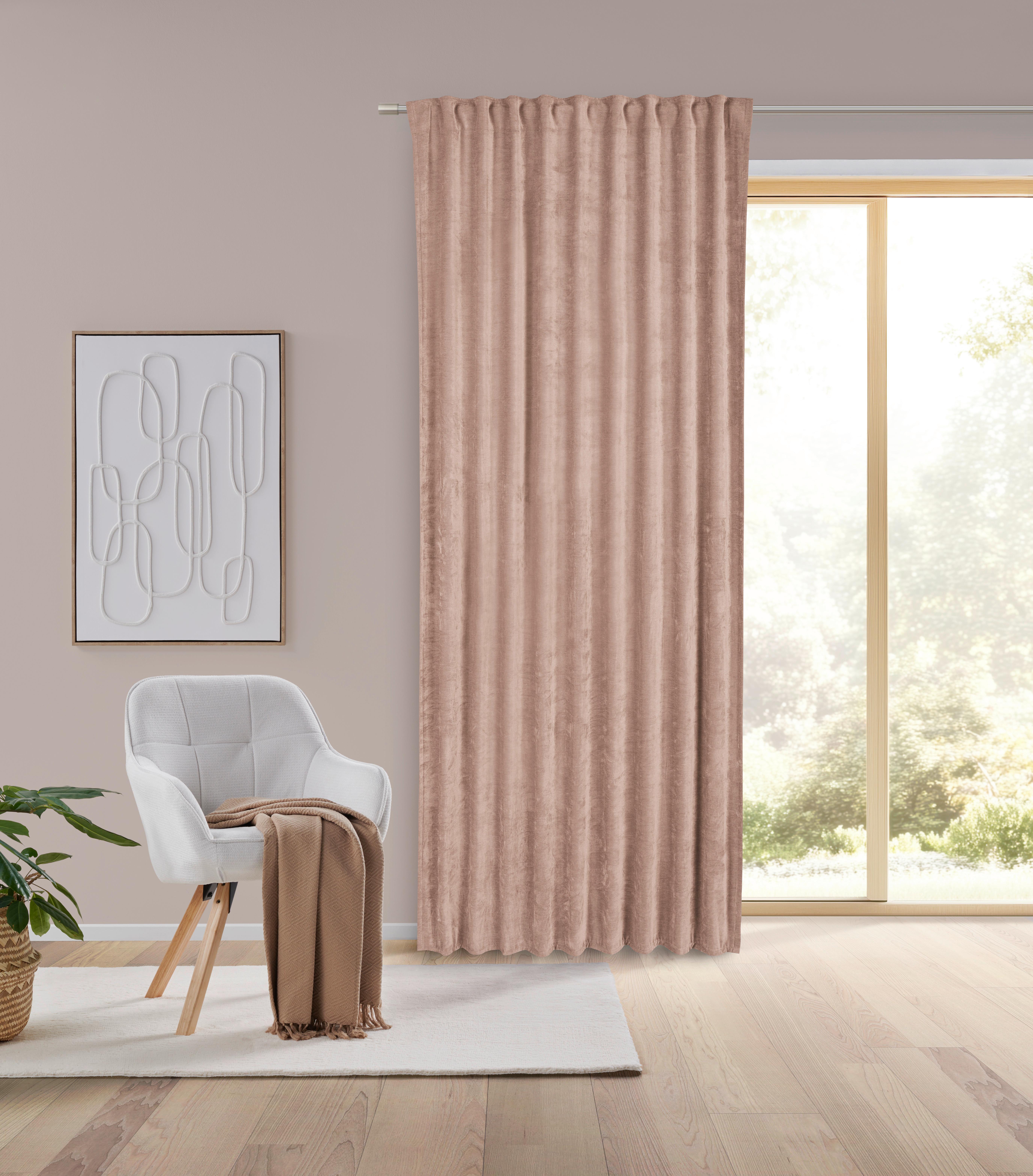 Končana Zavesa Casper - roza, Konvencionalno, tekstil (140/245cm) - Mömax