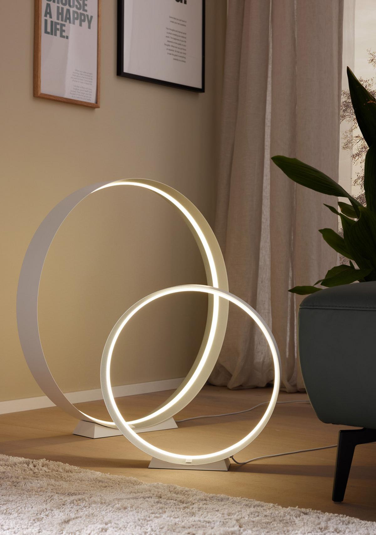 LAMPA STOŁOWA LED MR54461131 LOOP - kolor srebrny/biały, Konventionell, metal (45/45cm) - Musterring