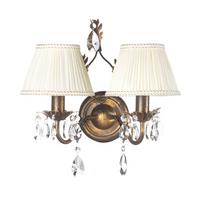 Wandleuchte Karen Bronzefarben max. 6 Watt - Bronzefarben, KONVENTIONELL, Glas/Textil (34/24/30cm)