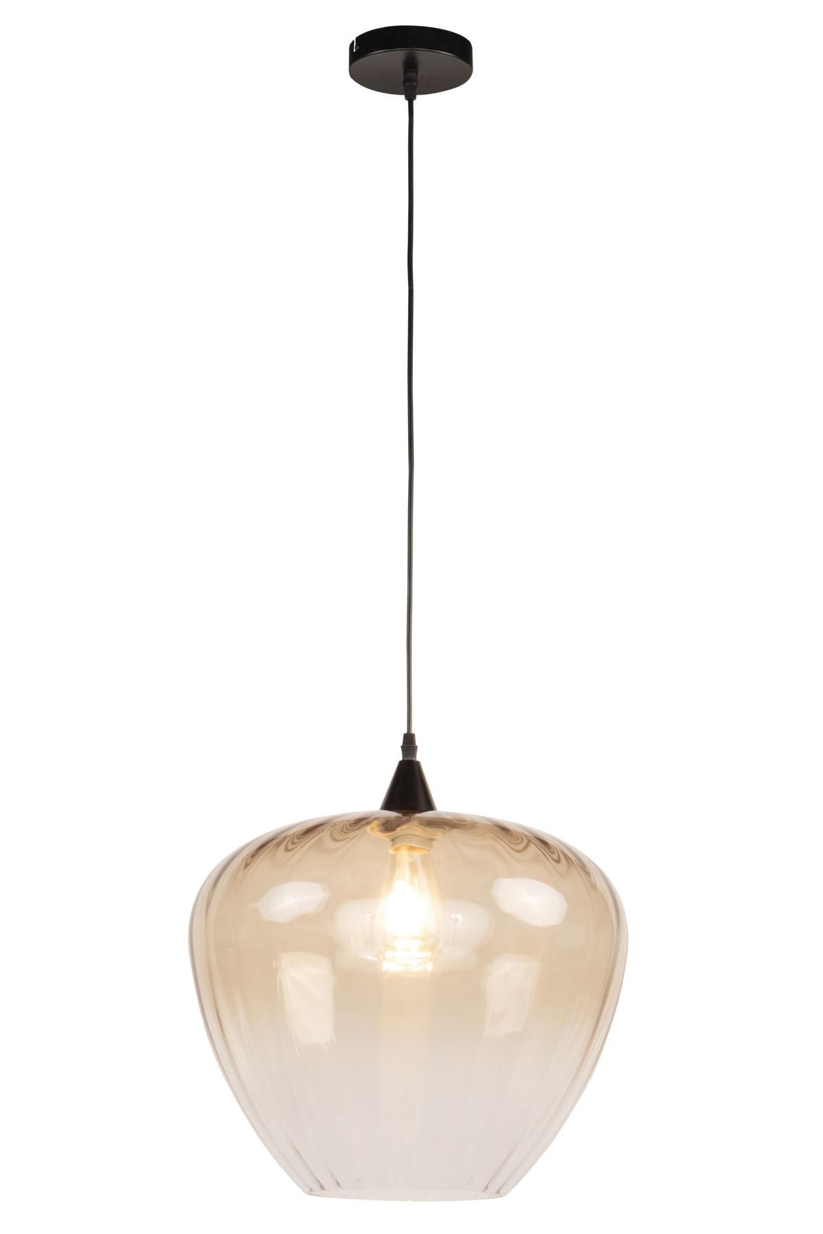 LAMPA WISZĄCA WACO *DK* - czarny/koniak, Trend, metal/szkło (40/150cm) - Dieter Knoll