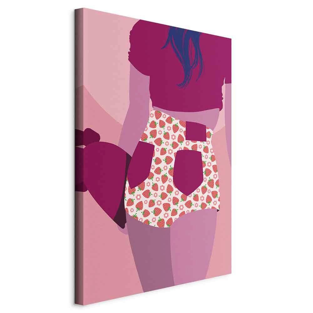 Slika Na Platnu Strawberries Shorts - magenta/pink, Basics, tekstil/les (60/90/1.2cm) - artgeist