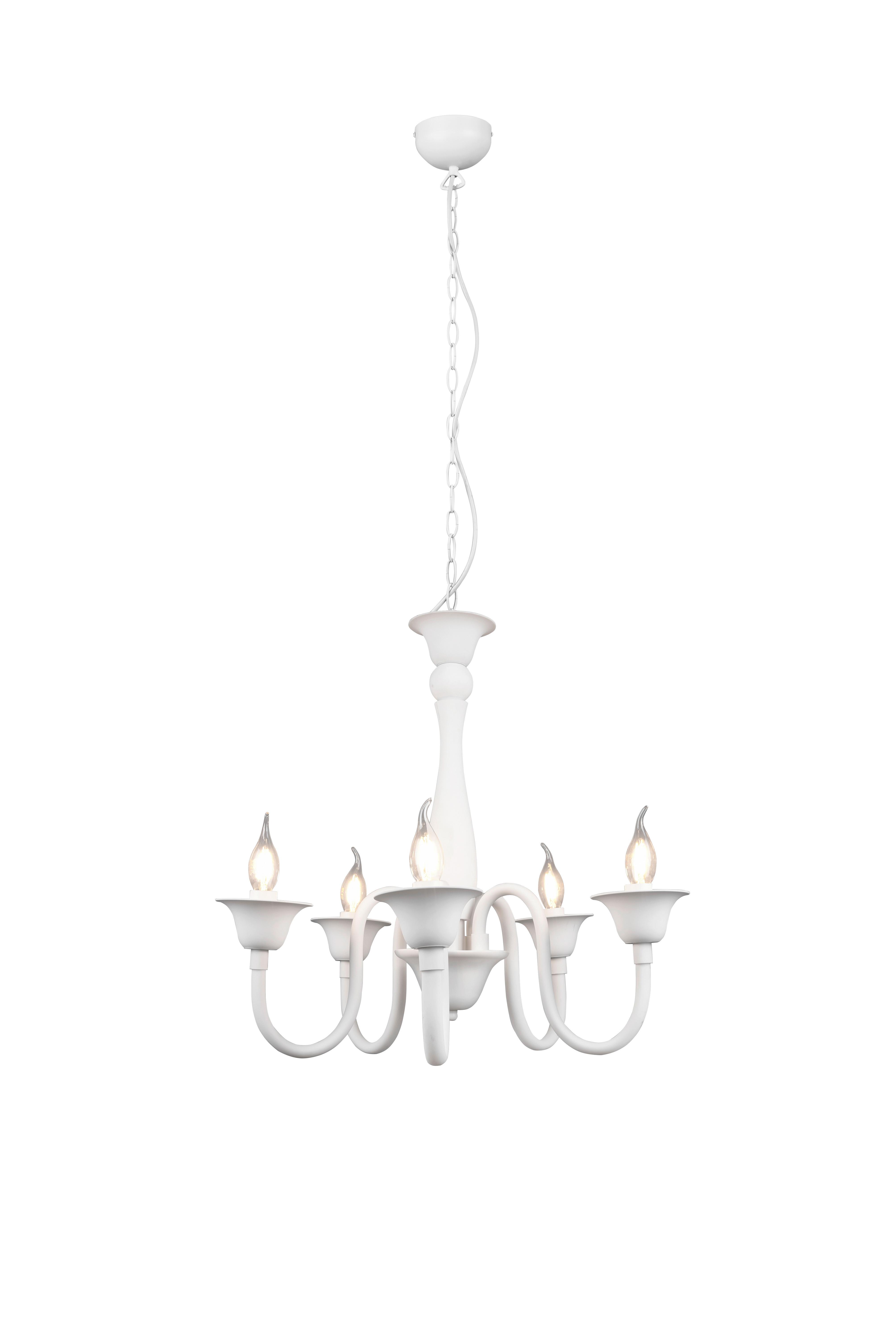 Kronleuchter Elsa Weiß max. 40 Watt - ROMANTIK / LANDHAUS (56/150cm) - Trio Leuchten