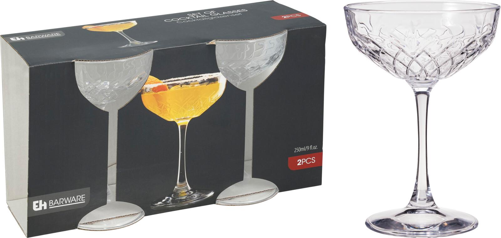Koktélos Pohár Cocktail - átlátszó, Trend, üveg (11/15,7cm)