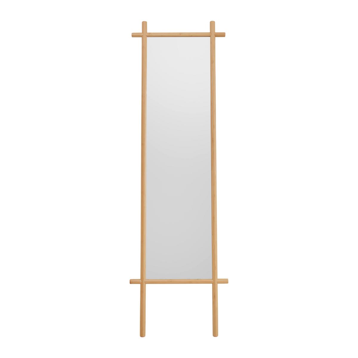 Oglindă cu suport BONNIE - culoare natur, Modern, sticlă/lemn (55/180/3.2cm) - Modern Living