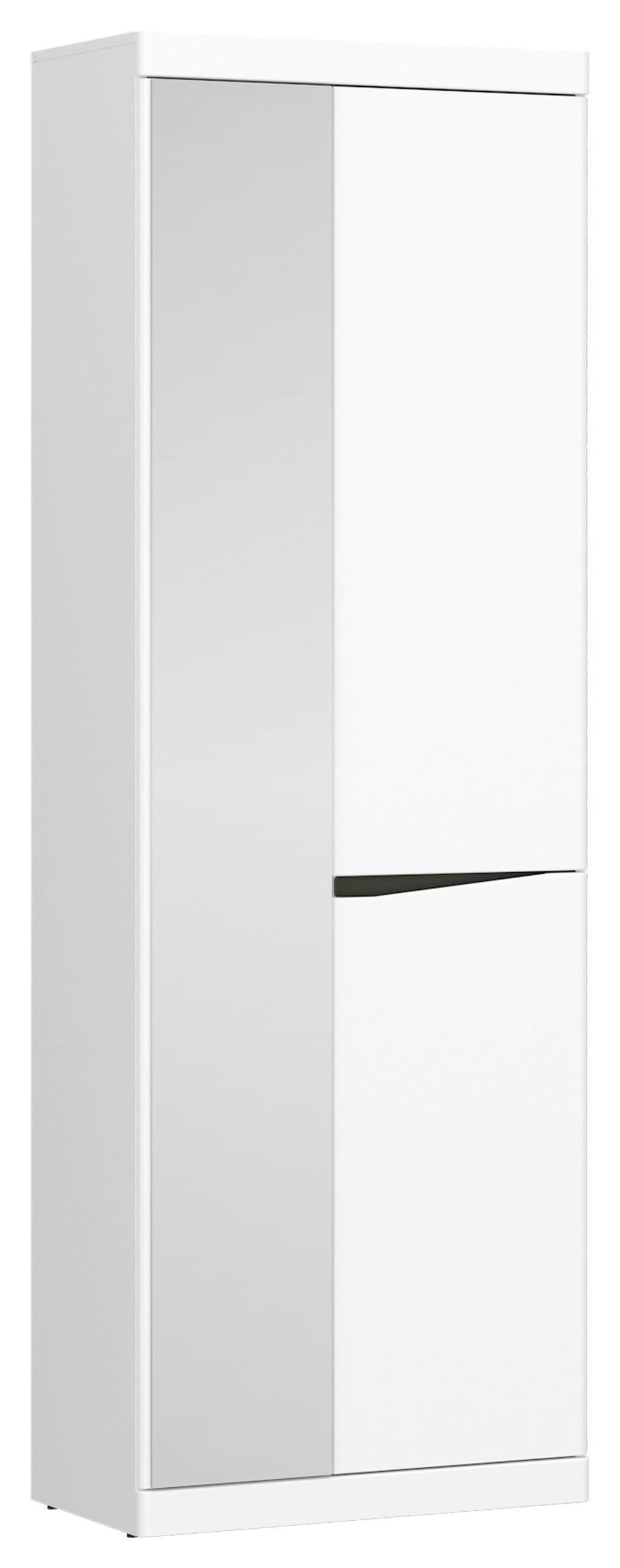 Garderobna Omara Turino Neo, Bela, Temno Siva - temno siva/barve hrasta, Moderno, umetna masa/leseni material (65/196,5/40cm)