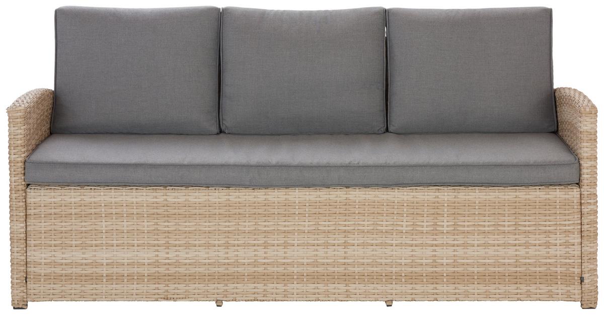 Loungegarnitur-Set Nela 2 Grau/Beige - Beige/Hellgrau, Modern, Glas/Kunststoff - Mömax