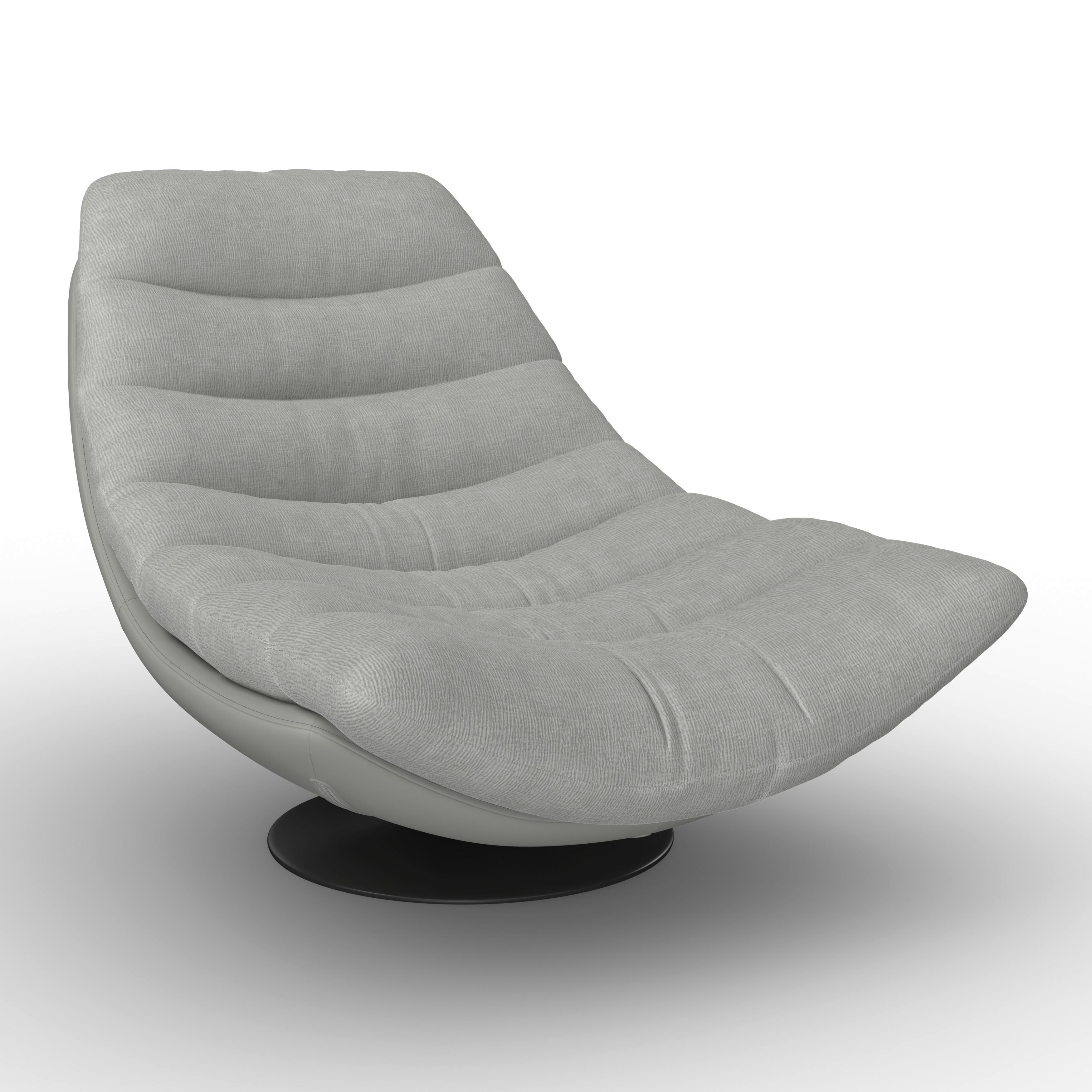 Sessel Lena Grau Struktursamt/Lederlook - Schwarz/Grau, MODERN, Textil/Metall (92/78/110cm) - Bessagi Home