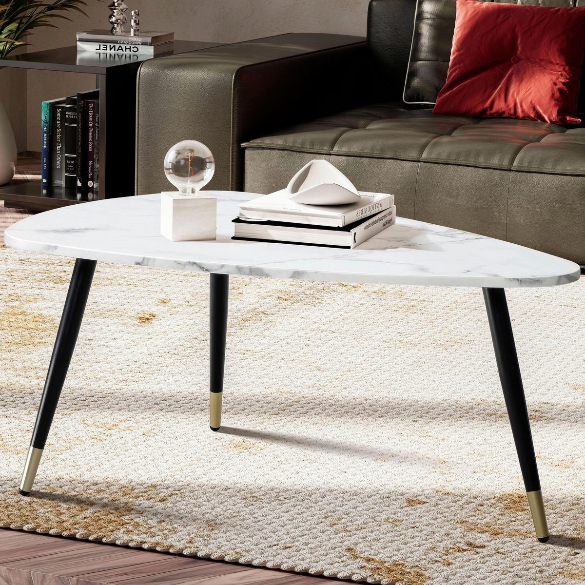 COUCHTISCH WL6.973 - Weiss/Goldfarben, Design, Holzwerkstoff/Metall (90/60/41cm) - MID.YOU