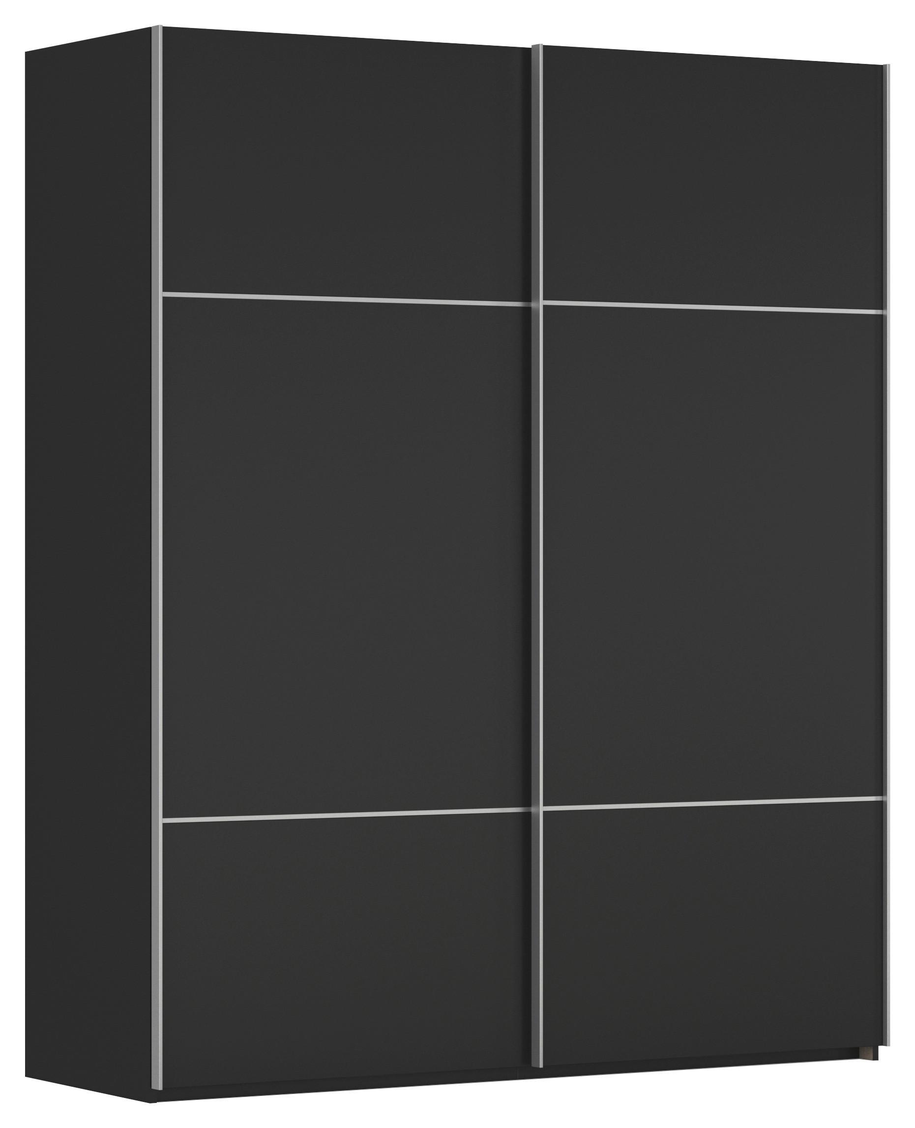 Omara Z Drsnimi Vrati Covalo, Črna - črna/barve aluminija, Konvencionalno, kovina/leseni material (162/223/68cm) - Novel