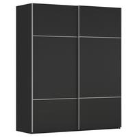 Omara Z Drsnimi Vrati Covalo, Črna - črna/barve aluminija, Konvencionalno, kovina/leseni material (162/223/68cm) - Novel