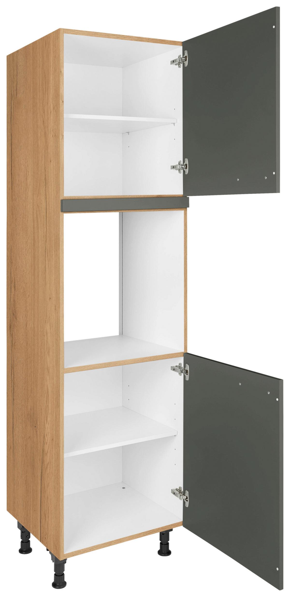 Geräteumbauschrank Easytouch Grün - Eichefarben/Schwarz, MODERN, Holzwerkstoff/Metall (60/216,6/58cm) - Nobilia