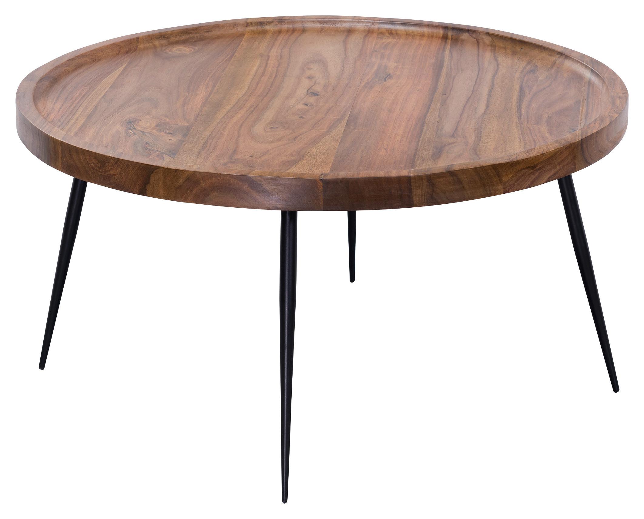 Klubska Miza Wl5.678 - črna/barve indijskega rožnega lesa, Design, kovina/les (75/75/39cm) - MID.YOU