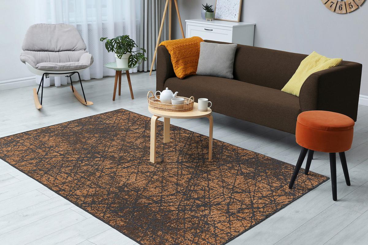 Flachwebeteppich Kalevi 200 - Gelb, Konventionell, Textil (80/150cm) - Kayoom
