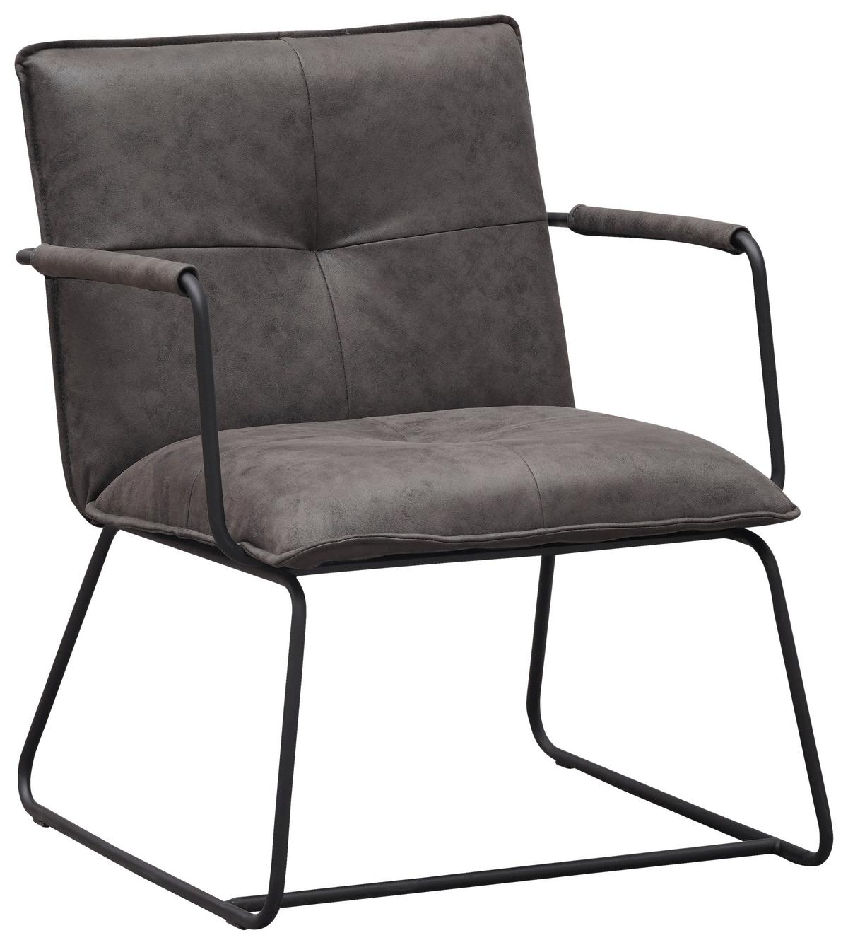 SESSEL BILBAO - Anthrazit/Schwarz, MODERN, Textil/Metall (65/80/68cm) - MID.YOU