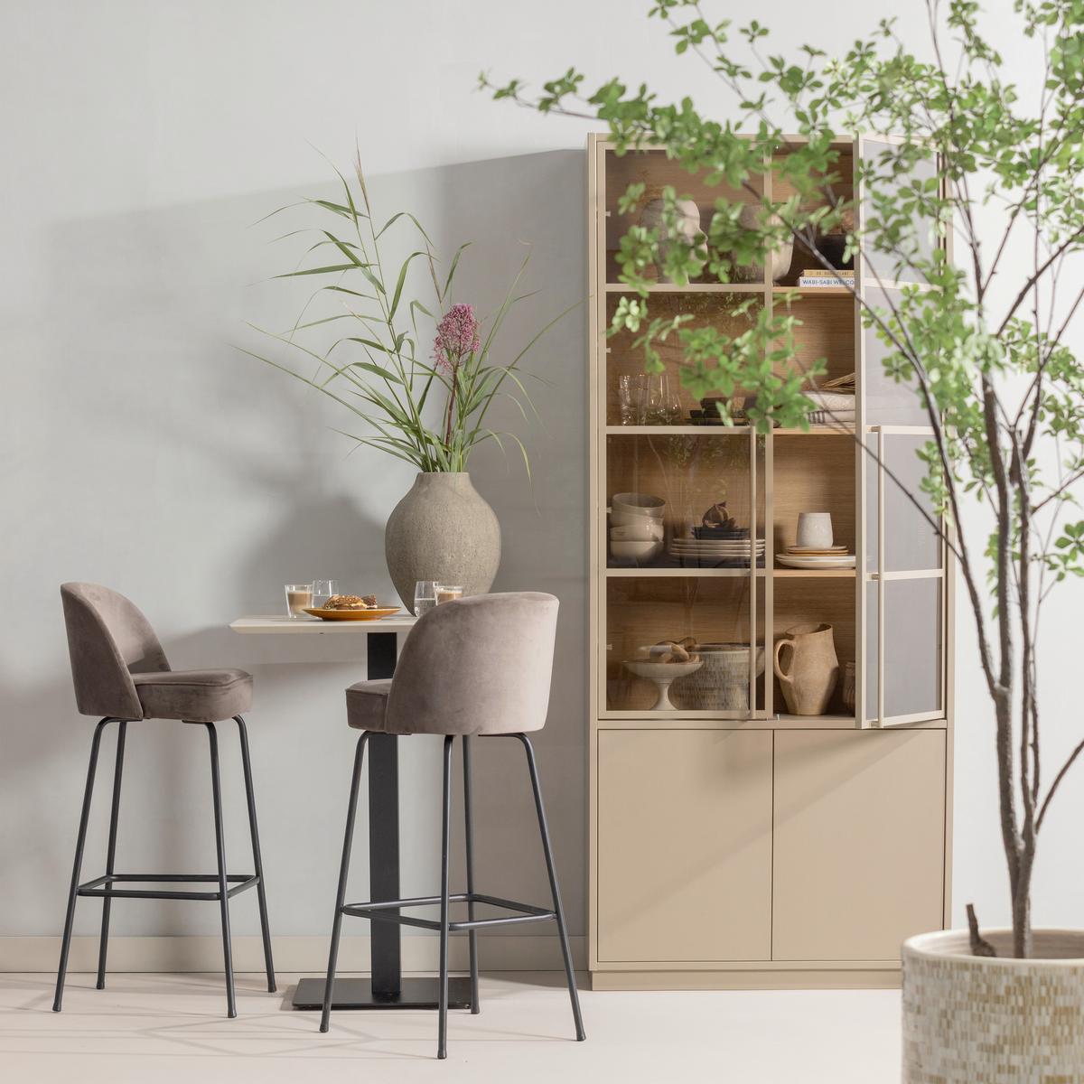 Regal Casa Schlammfarben - Schlammfarben, Design, Glas/Holz (101/236/40cm) - Livetastic