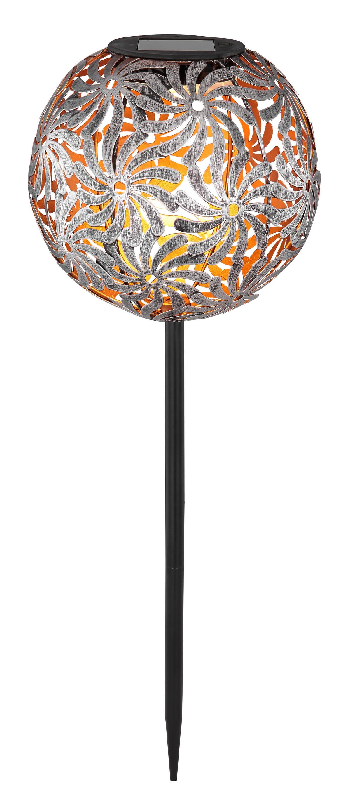 Solarna Svetilka Solar, S Sijalko - srebrne barve, Basics, kovina (18,5/54cm) - Globo