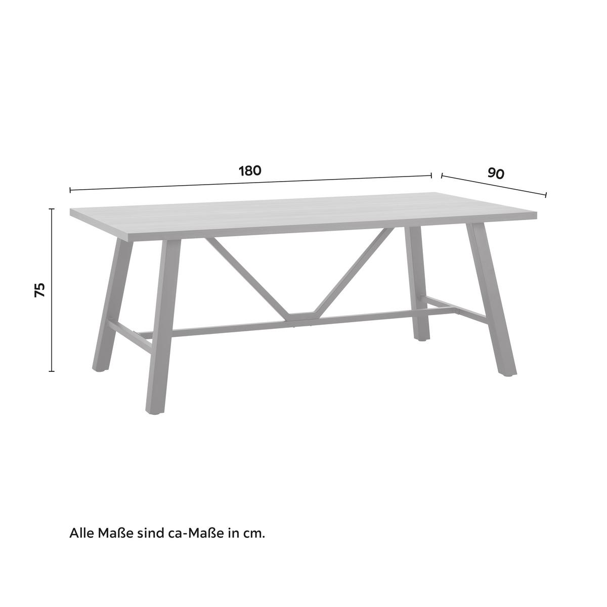 Étkezőasztal Andri - fekete/diószínű, Modern, faalapú anyag/fém (180/90/75cm) - Bessagi Home