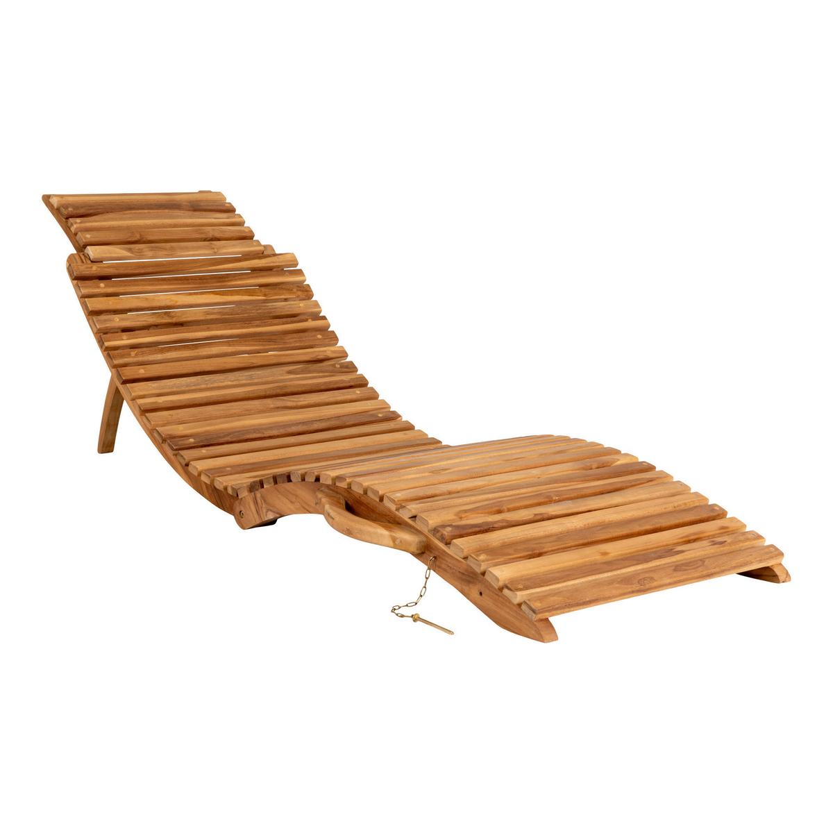 Sonnenliege Arrieta Teak - Braun, MODERN, Holz (50/25/160cm) - Gardenson