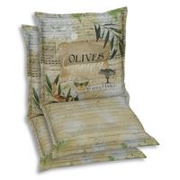 Sesselauflagenset Olive Hellgrün, 2-teilig - Dunkelgrün/Hellgrün, Basics, Textil (50/7/100cm)