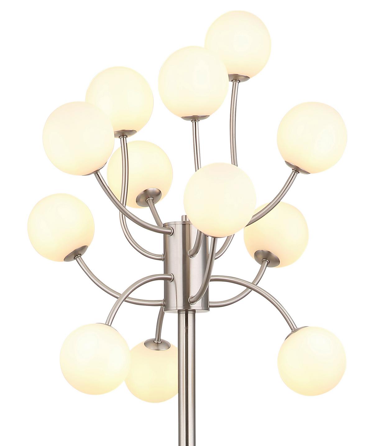 LED-STEHLEUCHTE 56140-12S - Weiss/Schwarz, Konventionell, Glas/Kunststoff (62/200cm) - Globo