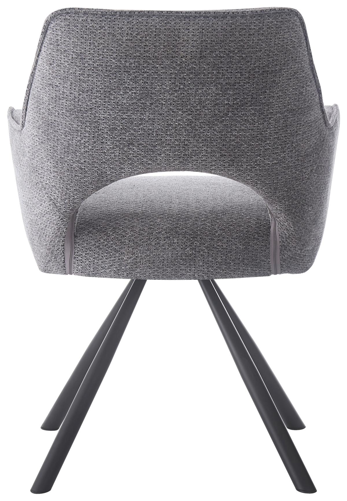 Naslanjač Frauke, Temno Siva, Vrtljiv - temno siva/črna, Moderno, kovina/tekstil (60/85/63cm)